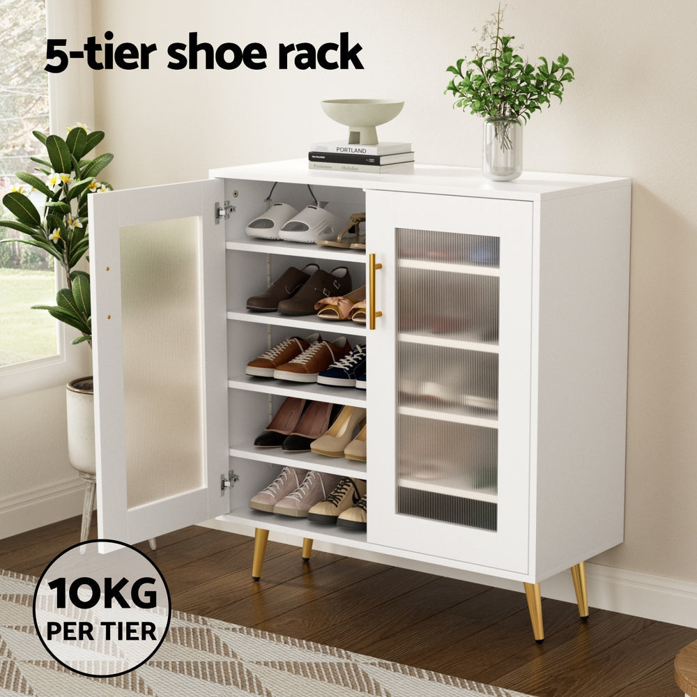 Shoe Rack 5-tier 20 Pairs Storage LED Light Cabinet Fast shipping On sale