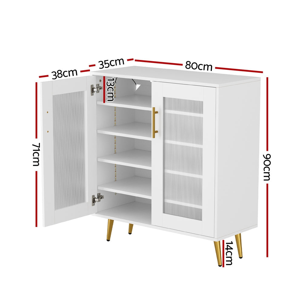 Shoe Rack 5-tier 20 Pairs Storage LED Light Cabinet Fast shipping On sale