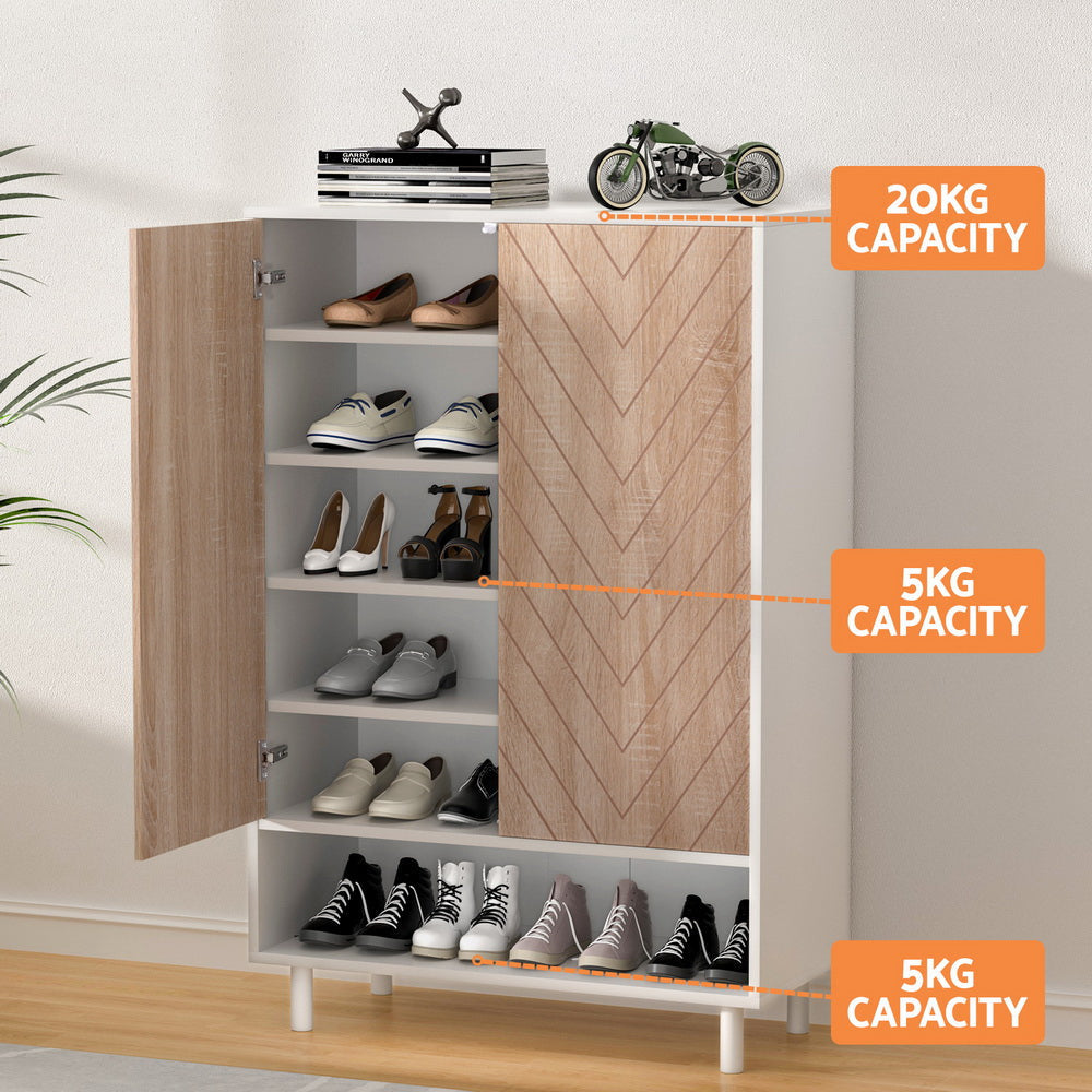 Shoe Rack Cabinet 24 Pairs 6-tier White Fast shipping On sale