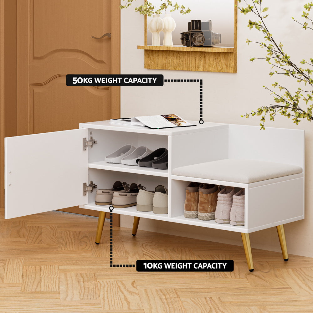 Shoe Rack Cabinet Bench 6 Pairs White Fast shipping On sale
