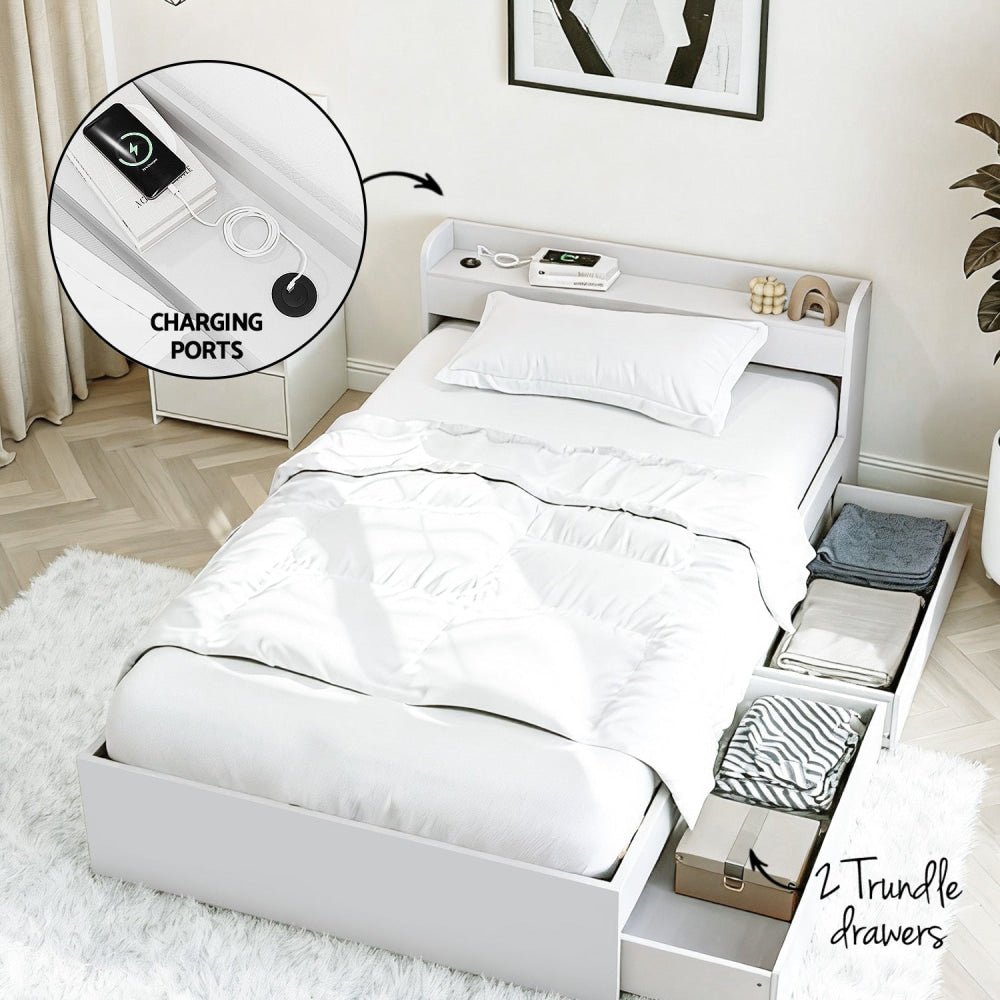 Single Bed Frame and Bedside Table Fast shipping On sale