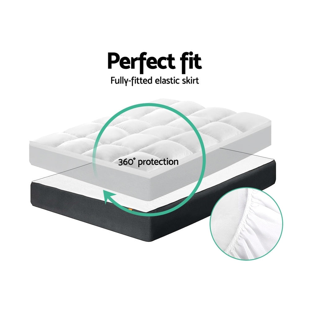 Single Mattress Topper Pillowtop 1000GSM Microfibre Filling Protector Fast shipping On sale