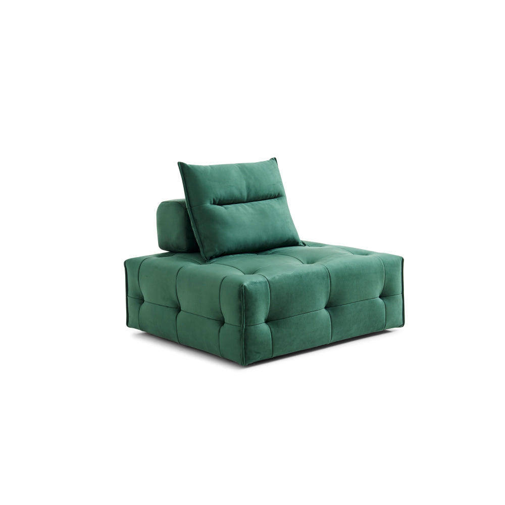 Single Modern Modular Relaxing Accent Lounge Sofa Chair - Green Fast shipping On sale