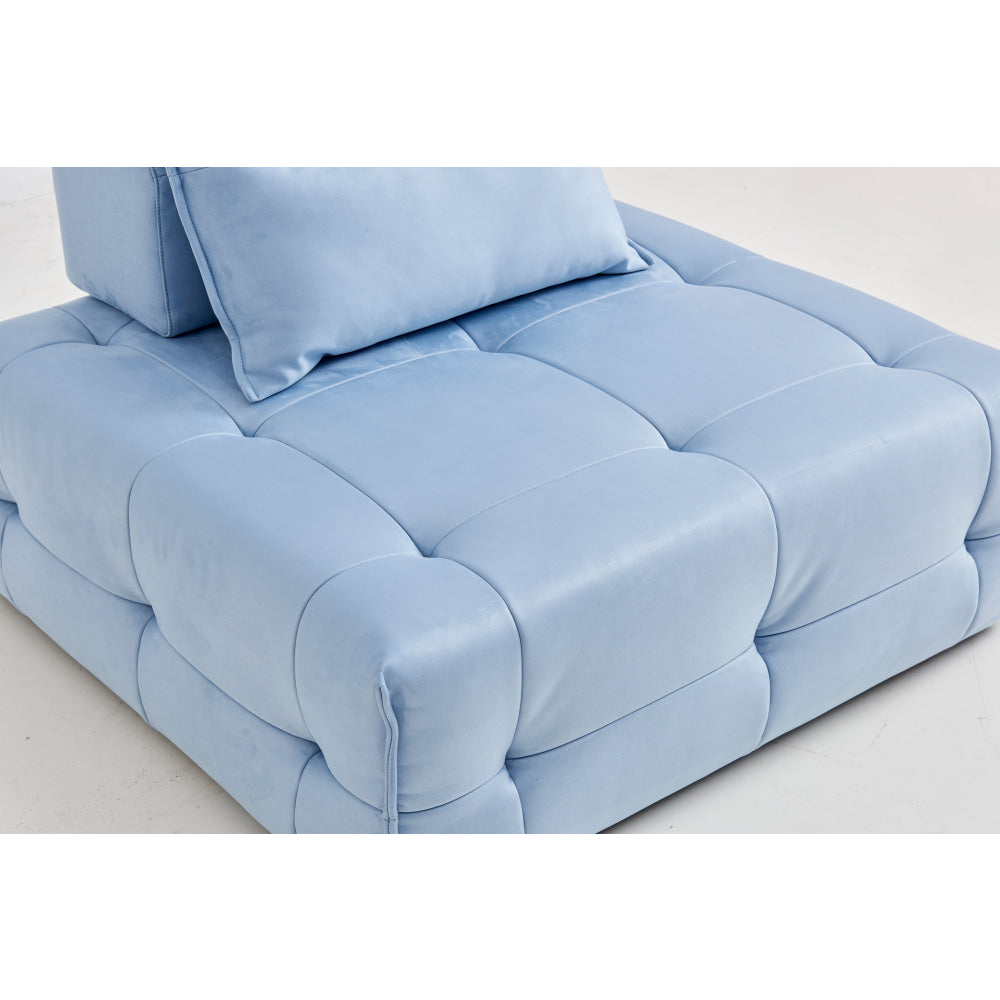 Single Modern Modular Relaxing Accent Lounge Sofa Chair - Light Blue Fast shipping On sale