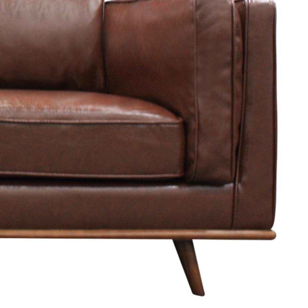 Single Seater Armchair Faux Leather Sofa Modern Lounge Accent Chair in Brown with Wooden Frame Fast shipping On sale