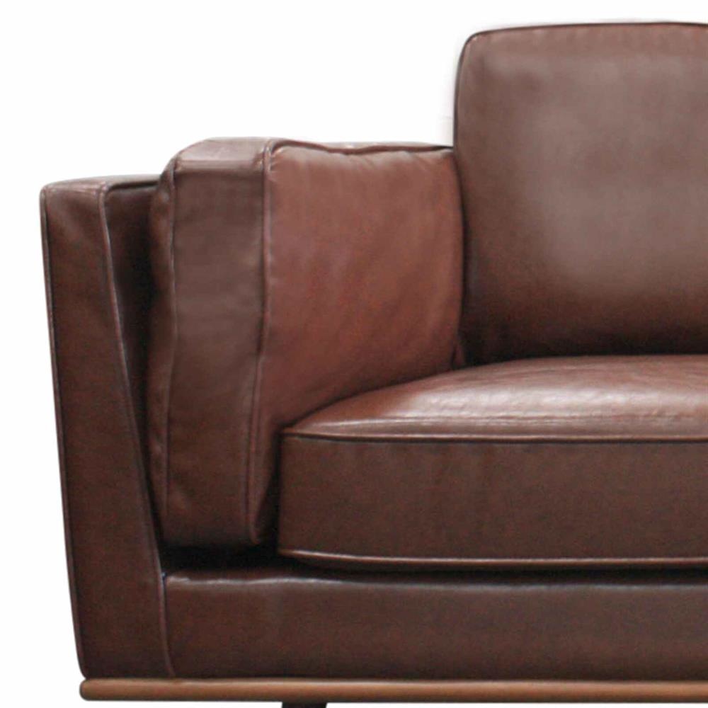 Single Seater Armchair Faux Leather Sofa Modern Lounge Accent Chair in Brown with Wooden Frame Fast shipping On sale