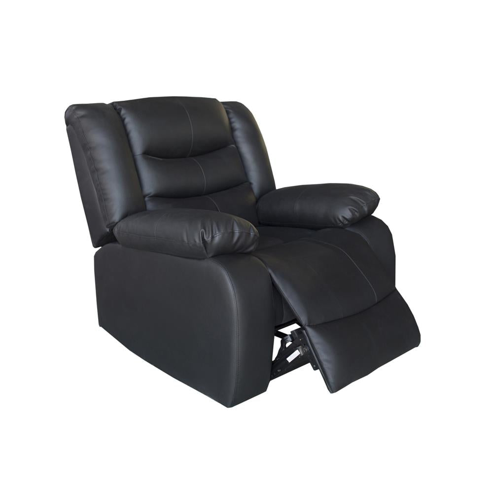 Single Seater Recliner Sofa Chair In Faux Leather Lounge Couch Armchair in Black Fast shipping On sale