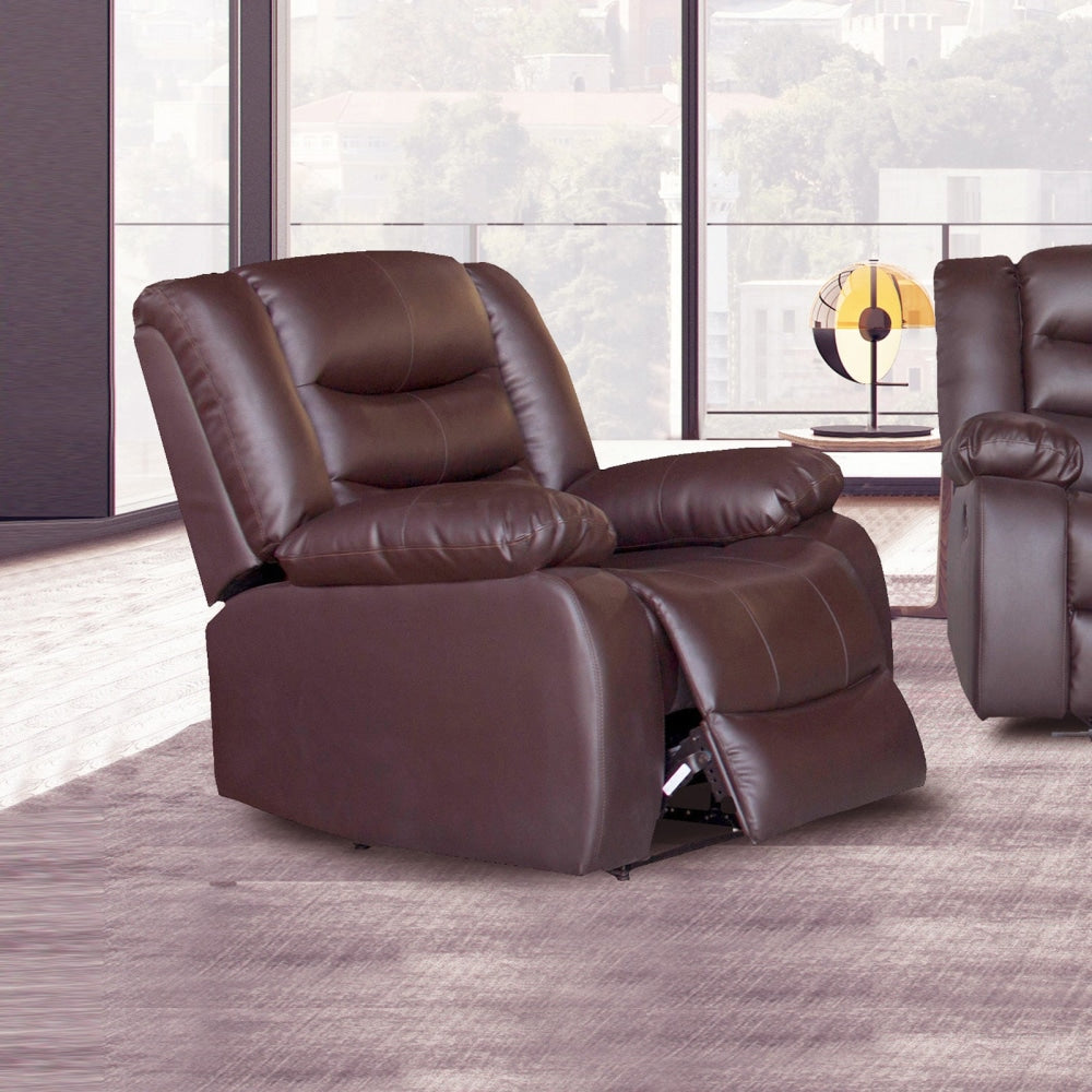Single Seater Recliner Sofa Chair In Faux Leather Lounge Couch Armchair in Brown Fast shipping On sale