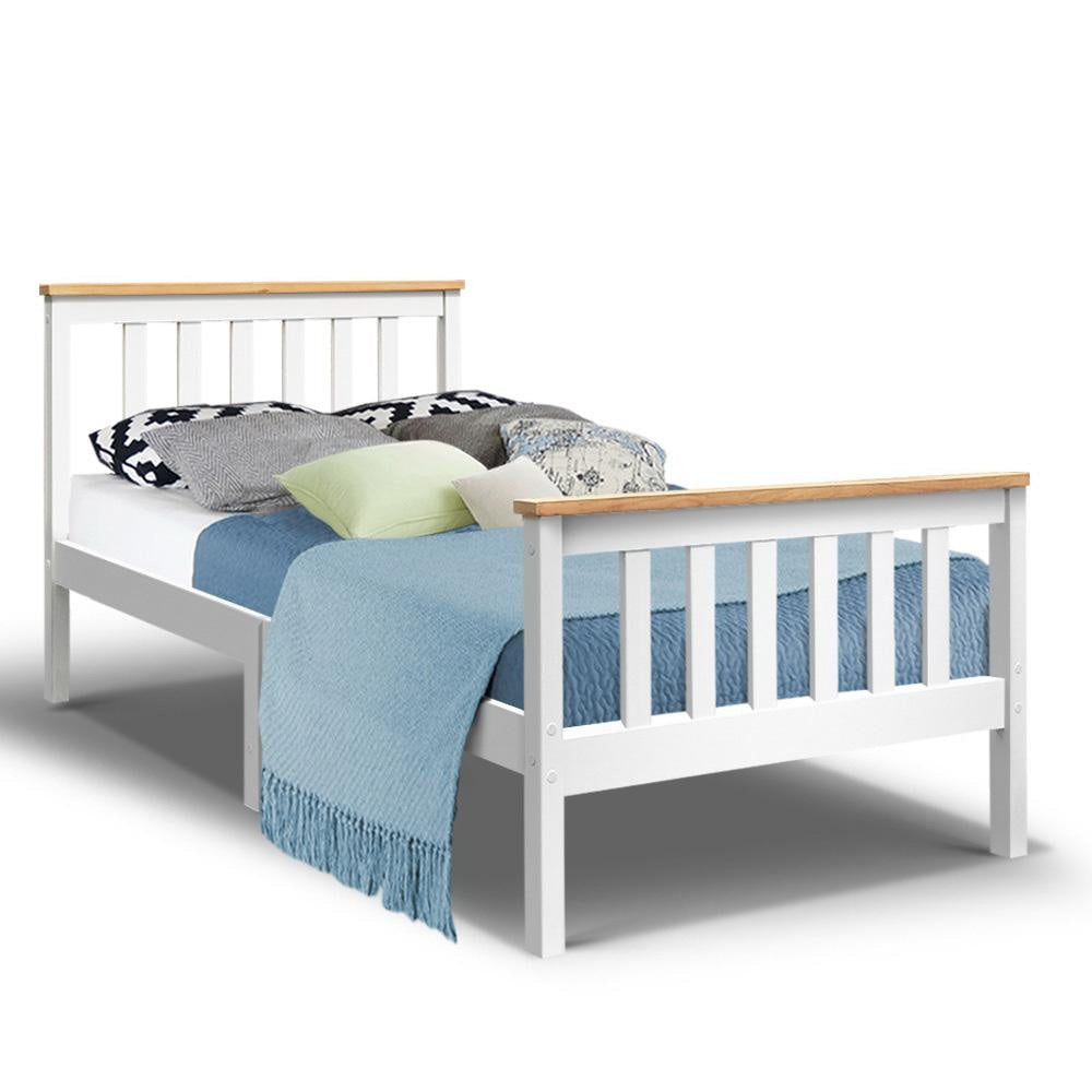 Single Wooden Bed Frame Bedroom Furniture Kids Fast shipping On sale