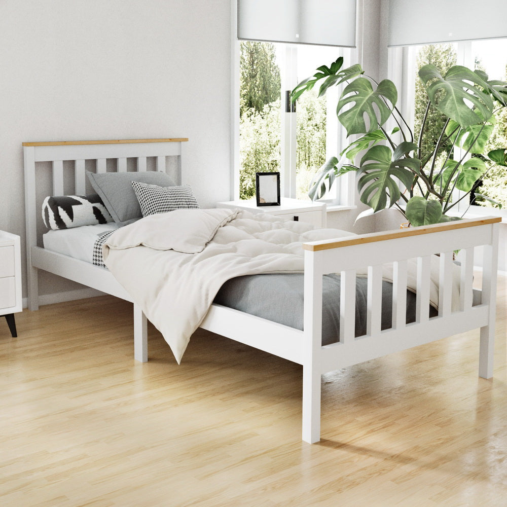 Single Wooden Bed Frame Bedroom Furniture Kids Fast shipping On sale
