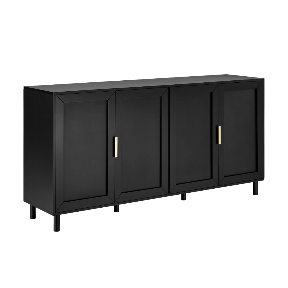 Sky Wooden Buffet Unit Sideboard Storage Cabinet 4-Doors Black & Fast shipping On sale