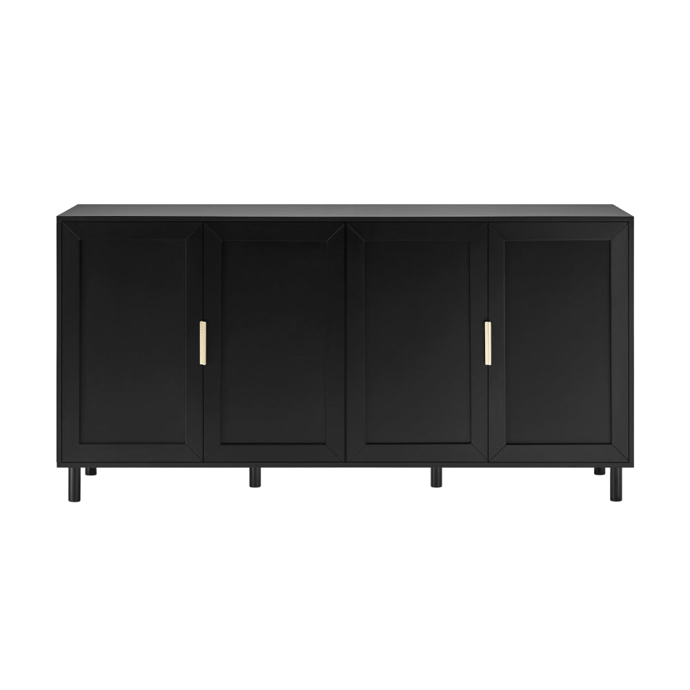 Sky Wooden Buffet Unit Sideboard Storage Cabinet 4-Doors Black & Fast shipping On sale