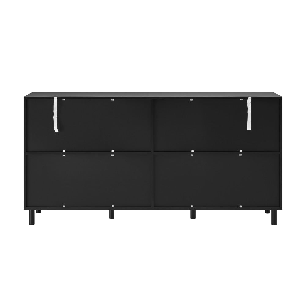 Sky Wooden Buffet Unit Sideboard Storage Cabinet 4-Doors Black & Fast shipping On sale