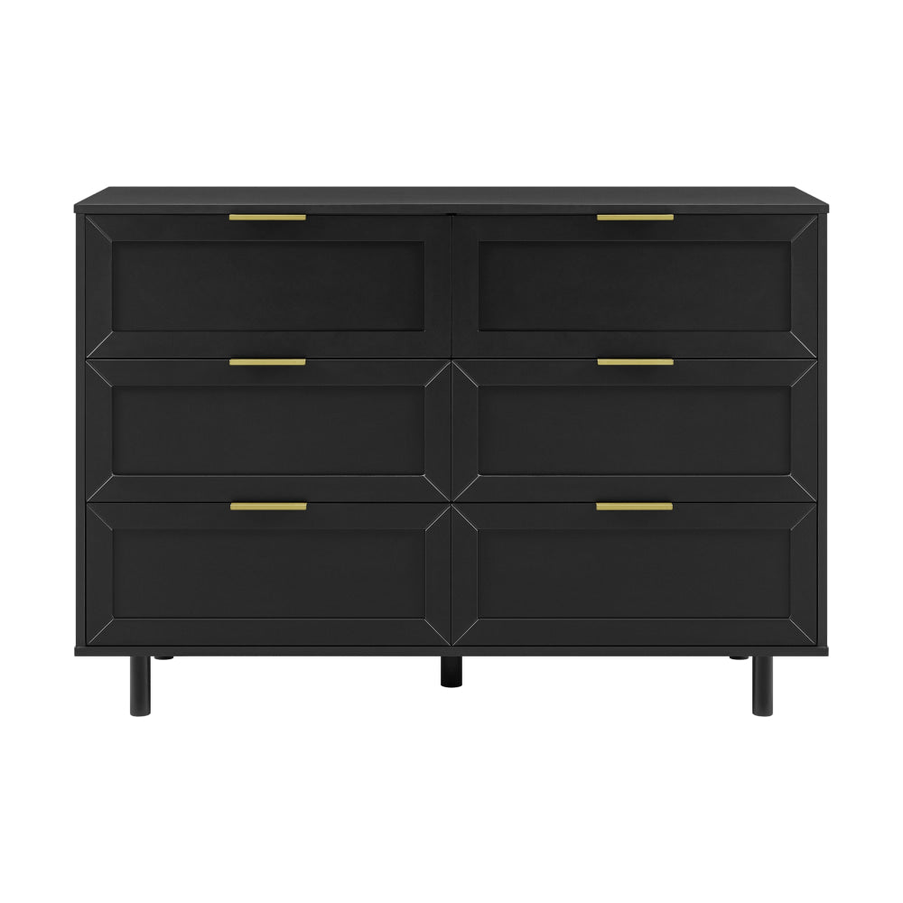 Sky Wooden Dresser Chest Of 6-Drawers Storage Cabinet Black Drawers Fast shipping On sale
