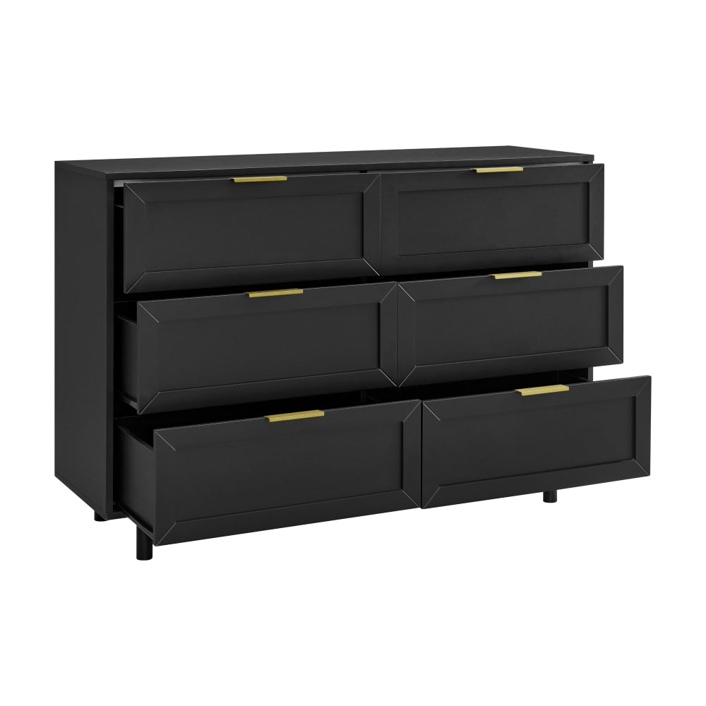 Sky Wooden Dresser Chest Of 6-Drawers Storage Cabinet Black Drawers Fast shipping On sale