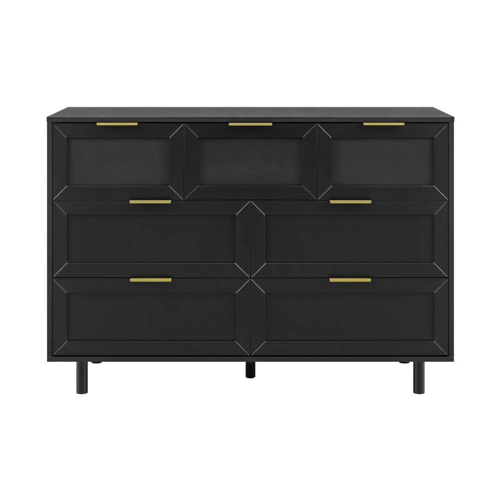 Sky Wooden Dresser Chest Of 7-Drawers Storage Cabinet Black Drawers Fast shipping On sale