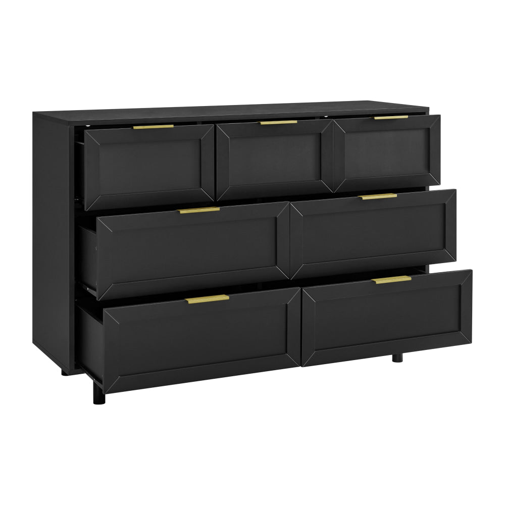 Sky Wooden Dresser Chest Of 7-Drawers Storage Cabinet Black Drawers Fast shipping On sale