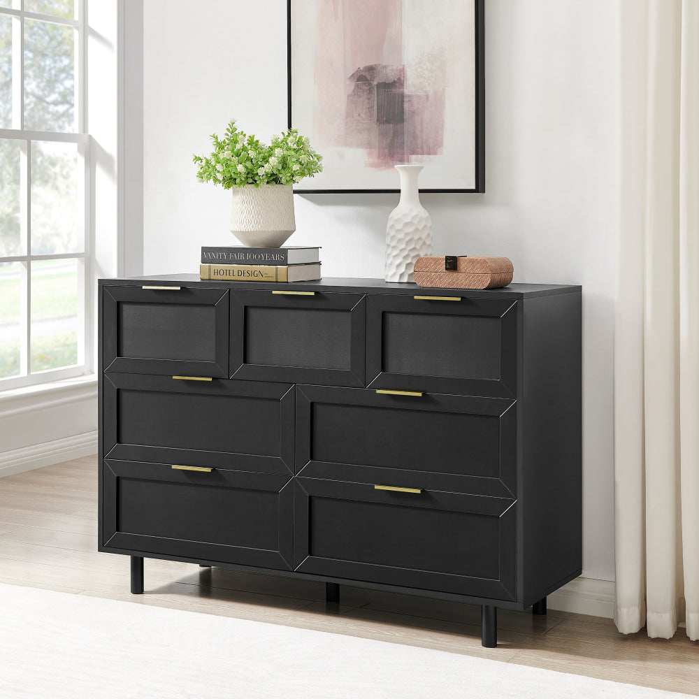 Sky Wooden Dresser Chest Of 7-Drawers Storage Cabinet Black Drawers Fast shipping On sale