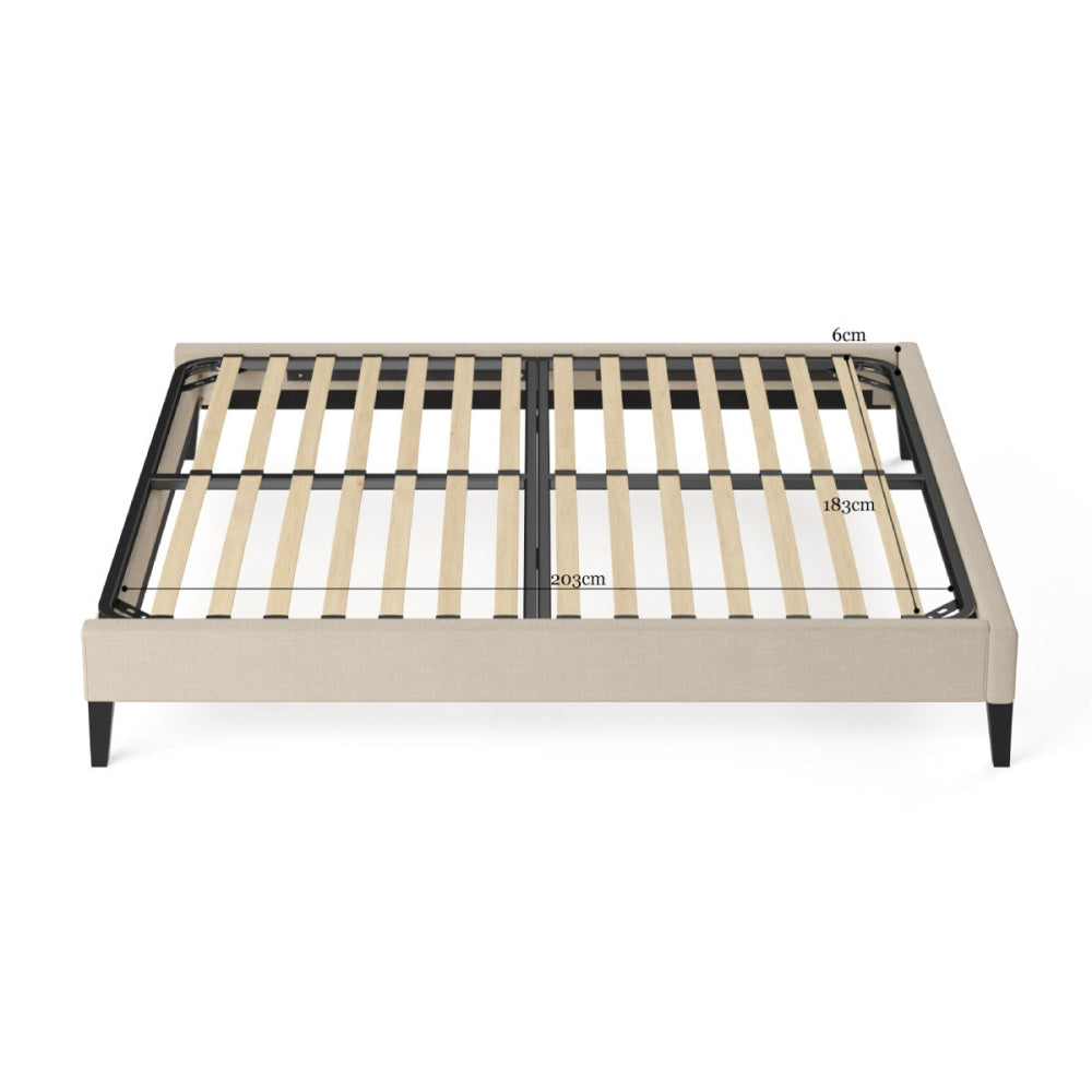 Slimline Bed Frame French Beige King Fast shipping On sale