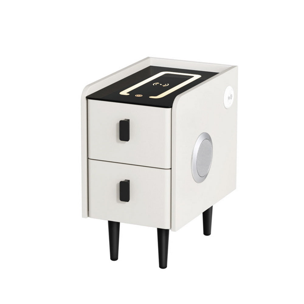 Smart Bedside Table with Wireless Charging - AIDA White Fast shipping On sale