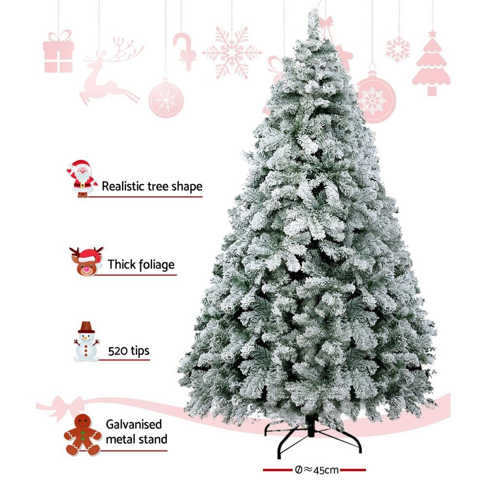 Snowy Christmas Tree 1.8M 6FT Xmas Decorations 520 Tips Fast shipping On sale
