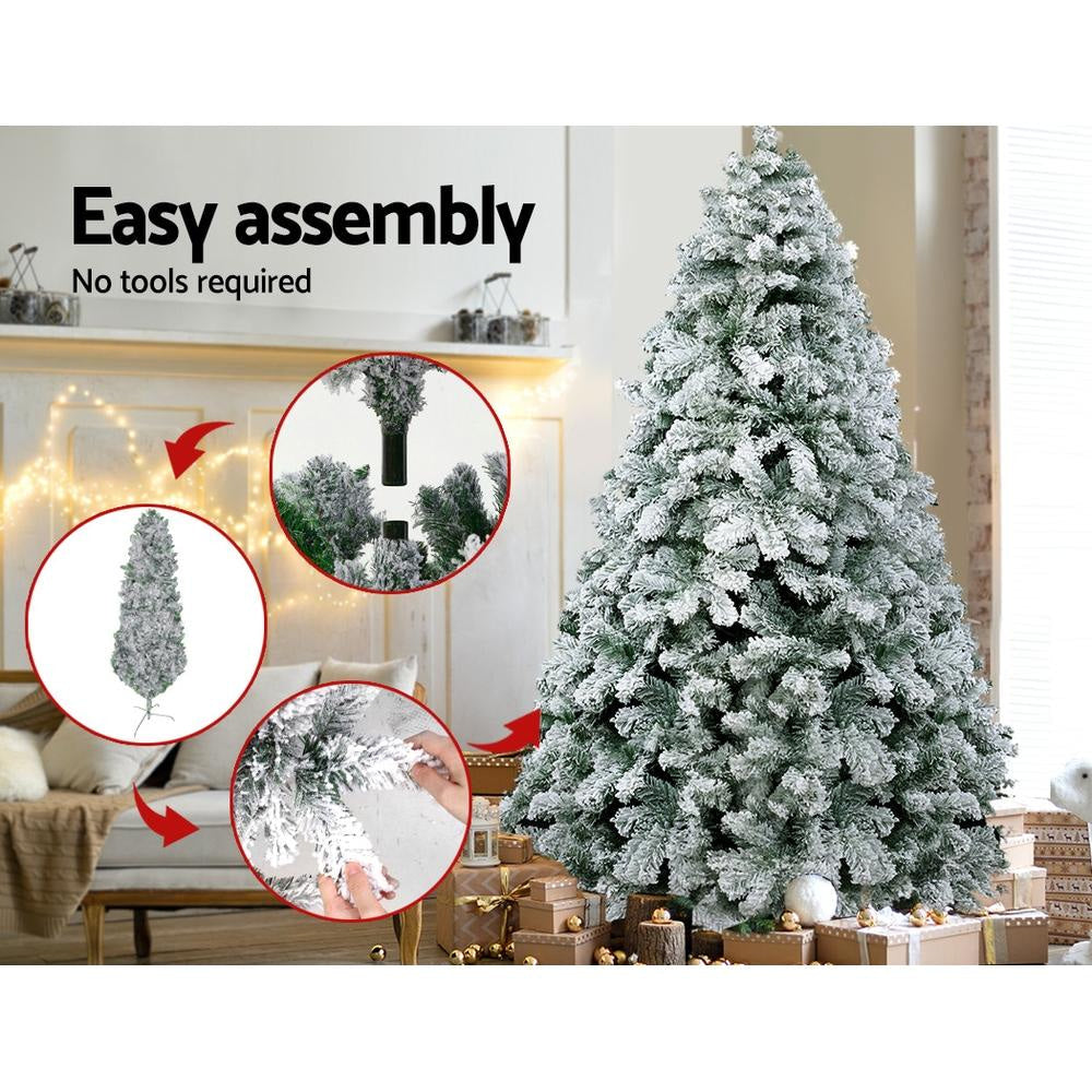 Snowy Christmas Tree 1.8M 6FT Xmas Decorations 520 Tips Fast shipping On sale