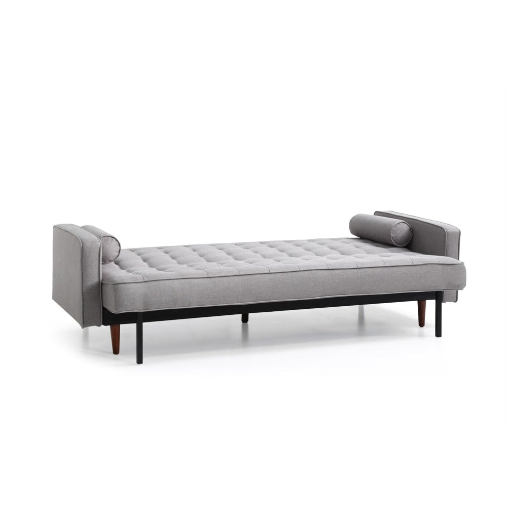 Sofa Bed 3 Seater Button Tufted Lounge Set for Living Room Couch in Fabric Grey Colour Fast shipping On sale