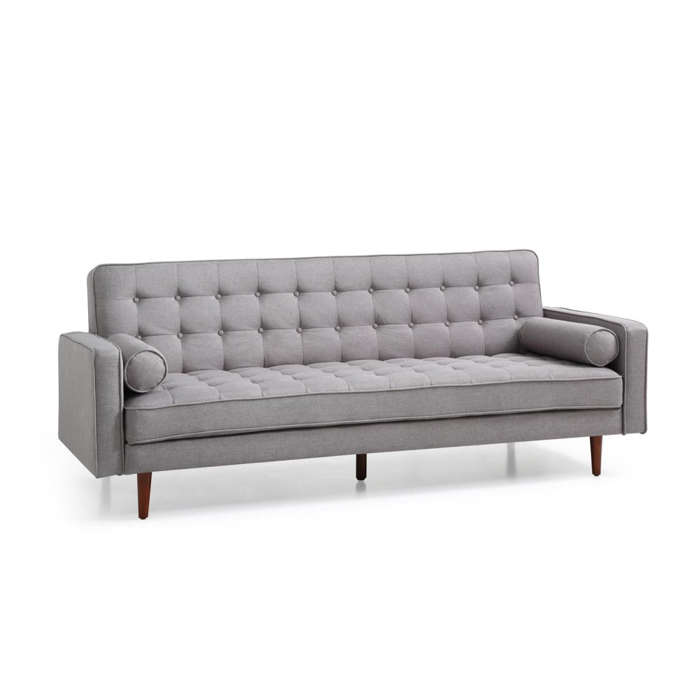 Sofa Bed 3 Seater Button Tufted Lounge Set for Living Room Couch in Fabric Grey Colour Fast shipping On sale