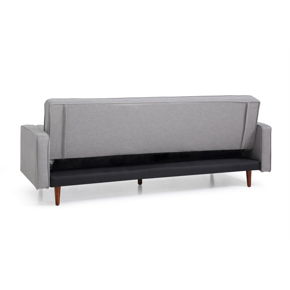 Sofa Bed 3 Seater Button Tufted Lounge Set for Living Room Couch in Fabric Grey Colour Fast shipping On sale