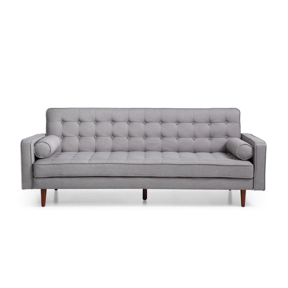 Sofa Bed 3 Seater Button Tufted Lounge Set for Living Room Couch in Fabric Grey Colour Fast shipping On sale