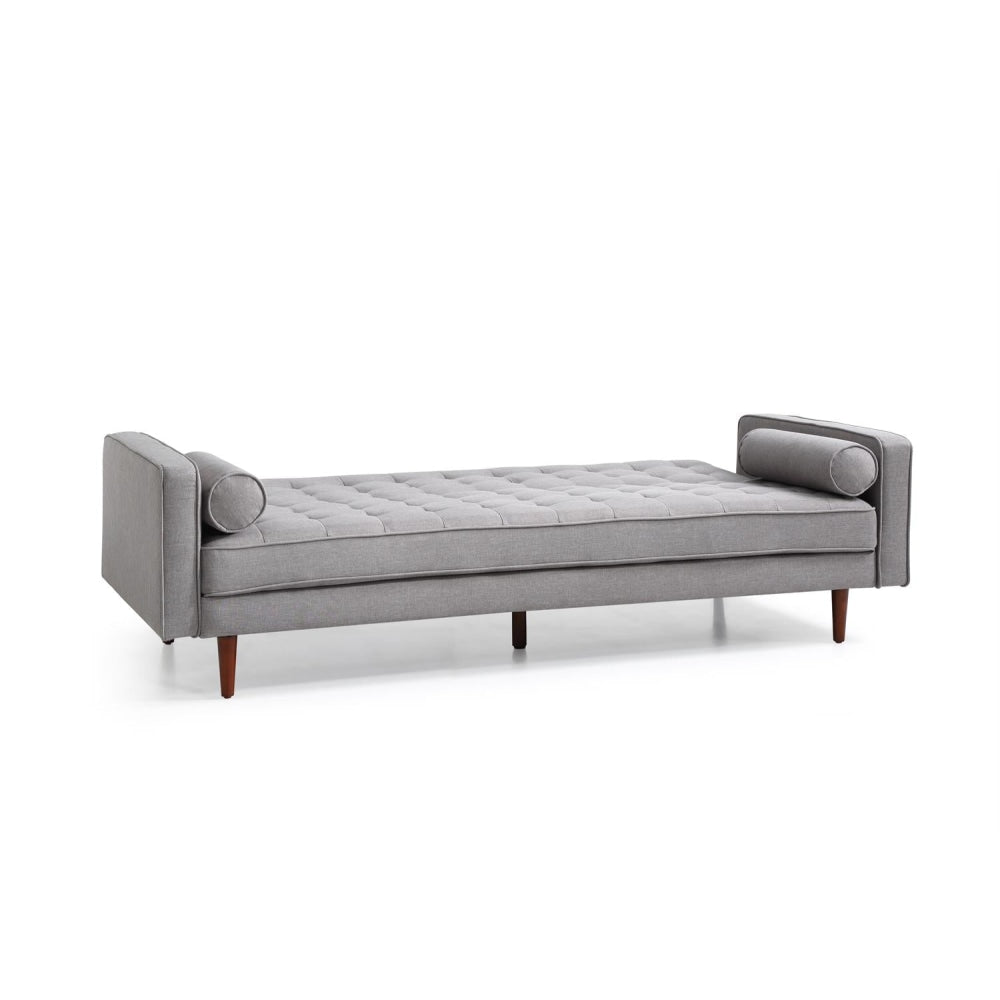 Sofa Bed 3 Seater Button Tufted Lounge Set for Living Room Couch in Fabric Grey Colour Fast shipping On sale