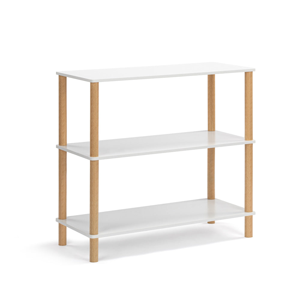 Sofie 3-Tier Bookcase Display Shelf Unit Storage Organizer - White/Oak Fast shipping On sale