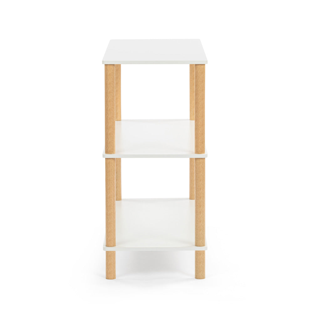 Sofie 3-Tier Bookcase Display Shelf Unit Storage Organizer - White/Oak Fast shipping On sale