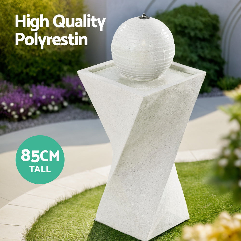 Solar Fountain Water Feature Bird Bath Outdoor Garden LED Lights Ball 85CM Decor Fast shipping On sale