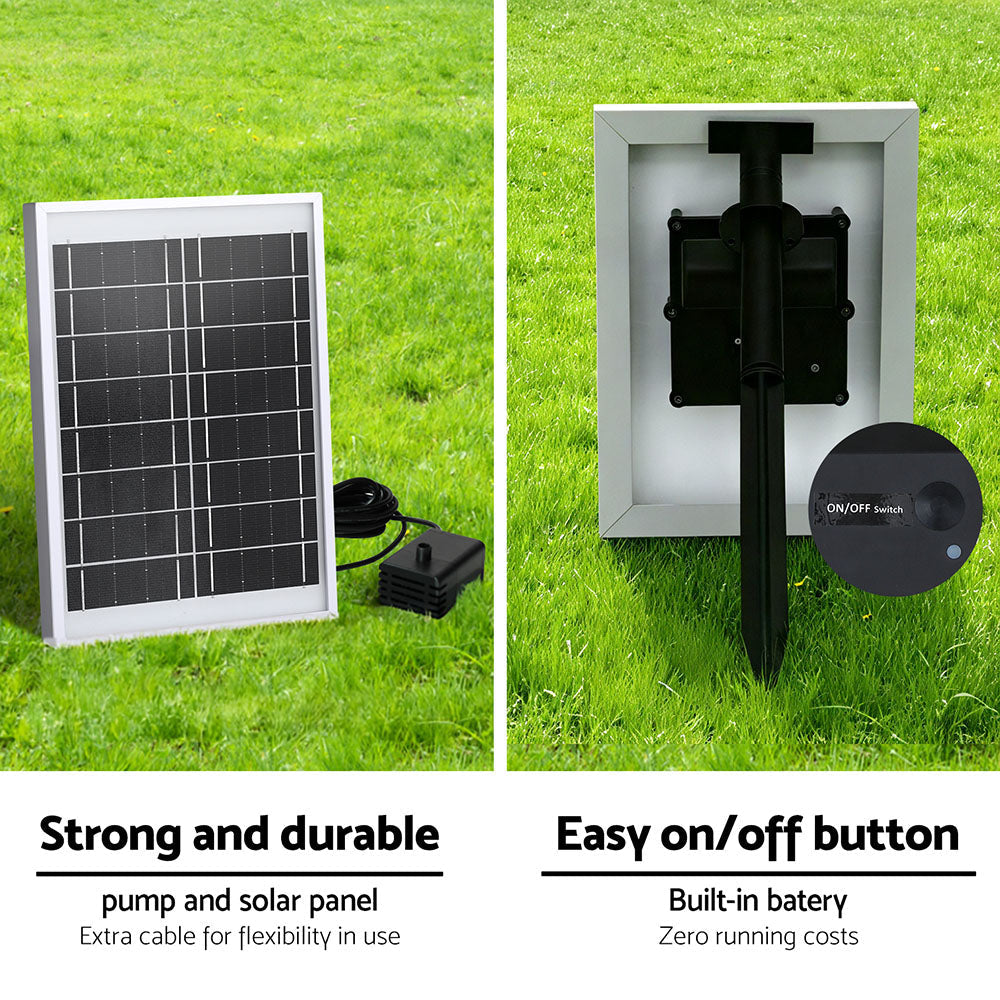 Solar Fountain Water Feature Outdoor Indoor 3-Tier Bowl Cascading Grey Decor Fast shipping On sale