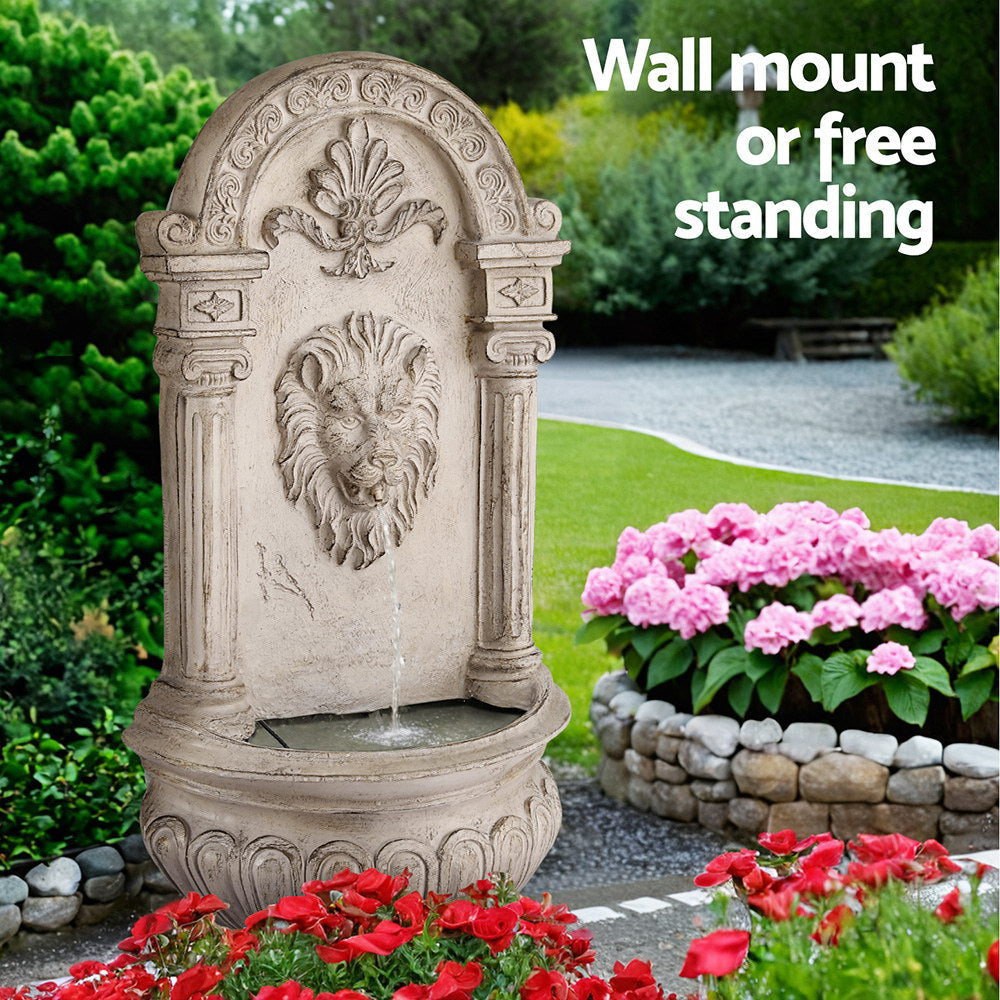 Solar Fountain Water Feature Wall Mount Garden Fountains 77CM Beige Outdoor Decor Fast shipping On sale