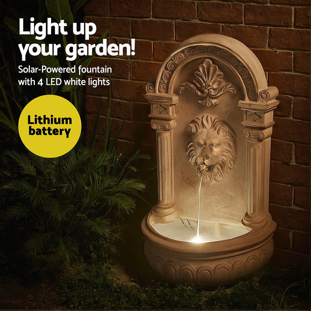 Solar Fountain Water Feature Wall Mount Garden Fountains 77CM Beige Outdoor Decor Fast shipping On sale