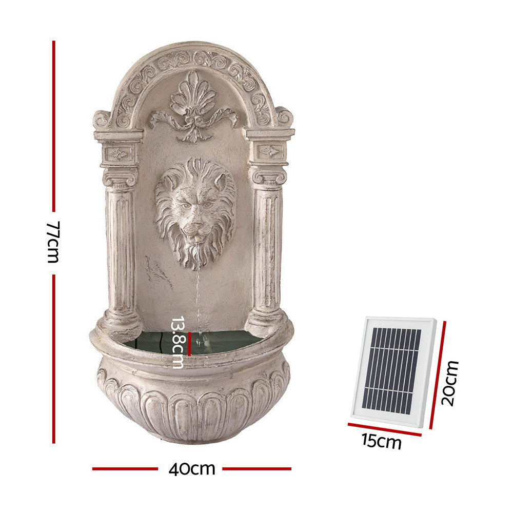 Solar Fountain Water Feature Wall Mount Garden Fountains 77CM Beige Outdoor Decor Fast shipping On sale