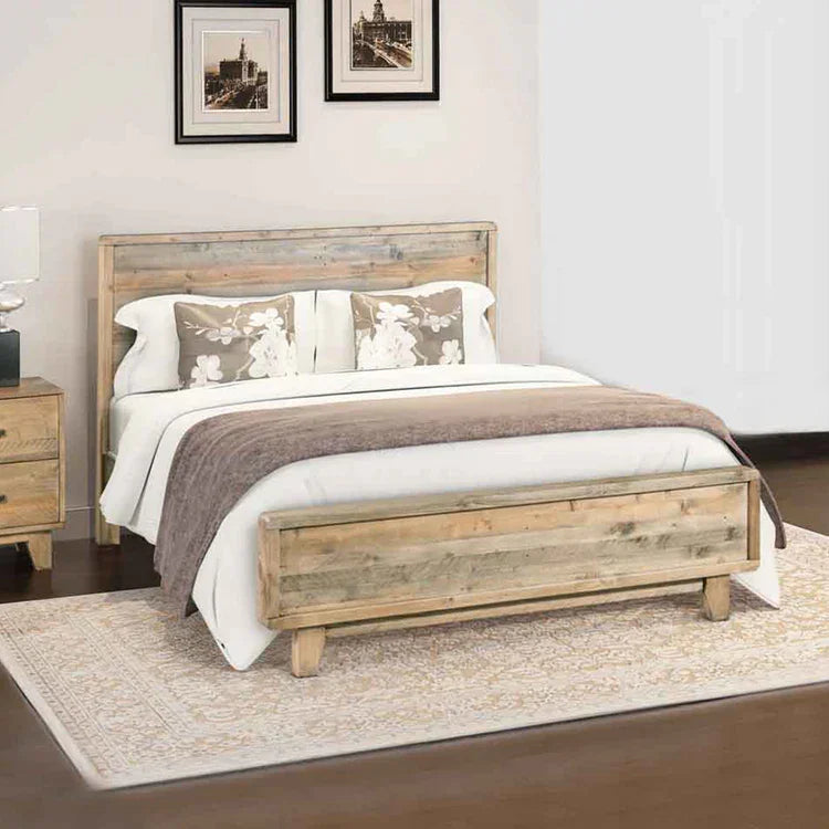 Momentous Living Solid Timber Bed Frame Double Size Rustic Timber ...