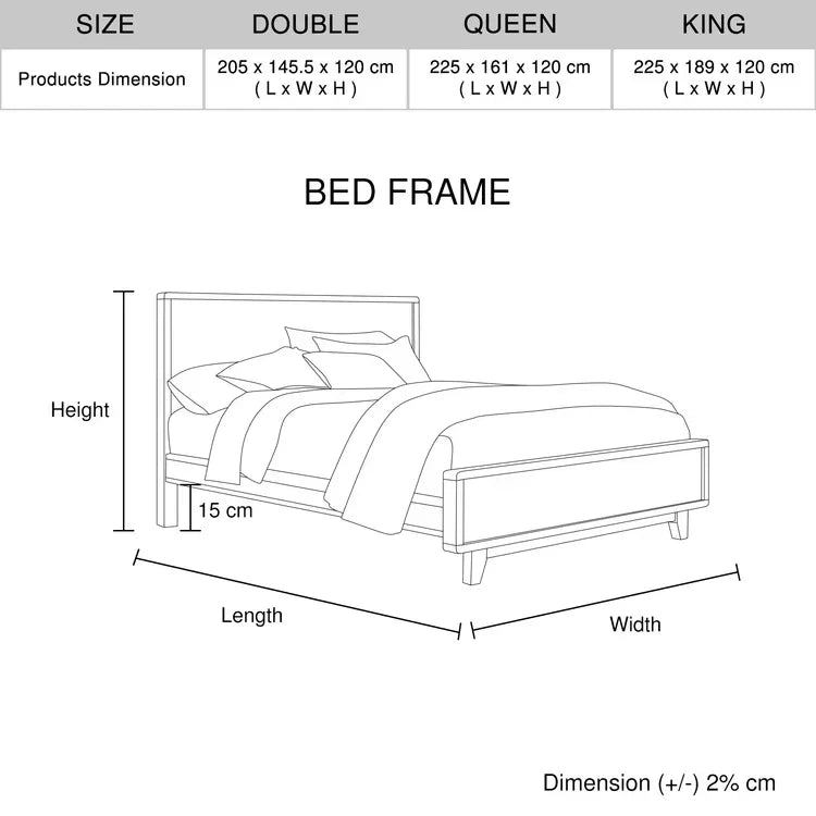Solid Timber Bed Frame Queen Size Rustic Texture Fast shipping On sale
