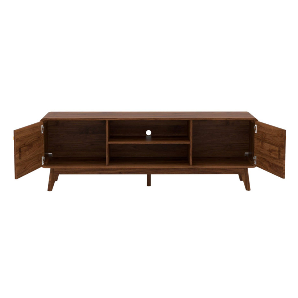 Somi Lowline TV Stand Entertainment Unit 160cm W/ 2-Doors Walnut Fast shipping On sale