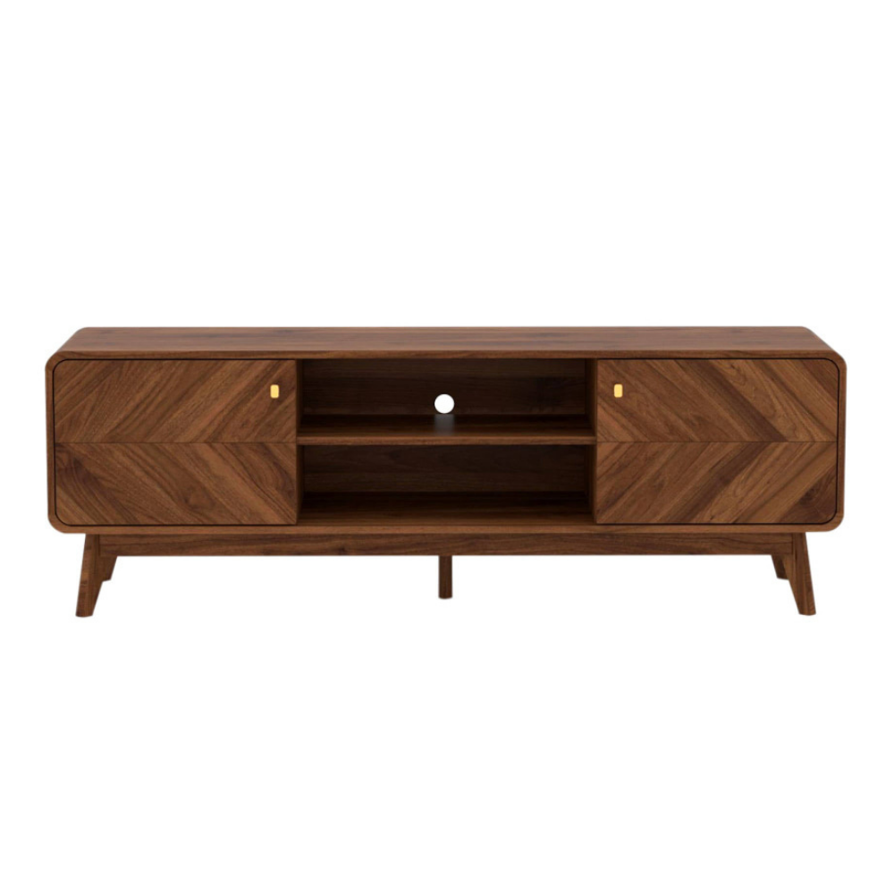 Somi Lowline TV Stand Entertainment Unit 160cm W/ 2-Doors Walnut Fast shipping On sale