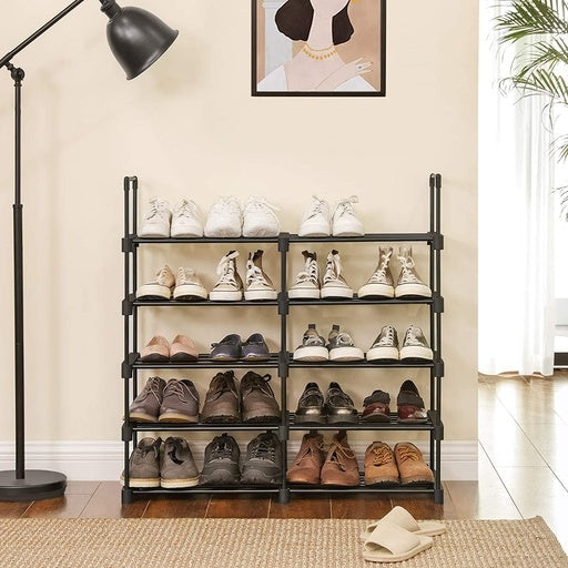 Songmics 10-Tier Metal Shoe Rack Customizable Design - Black Cabinet Fast shipping On sale