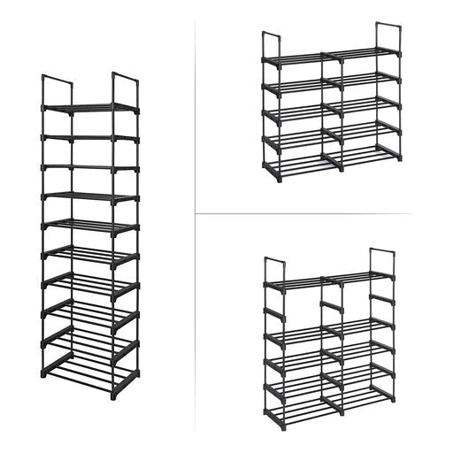 Songmics 10-Tier Metal Shoe Rack Customizable Design - Black Cabinet Fast shipping On sale