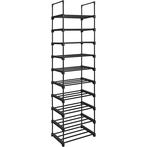 Songmics 10-Tier Metal Shoe Rack Customizable Design - Black Cabinet Fast shipping On sale