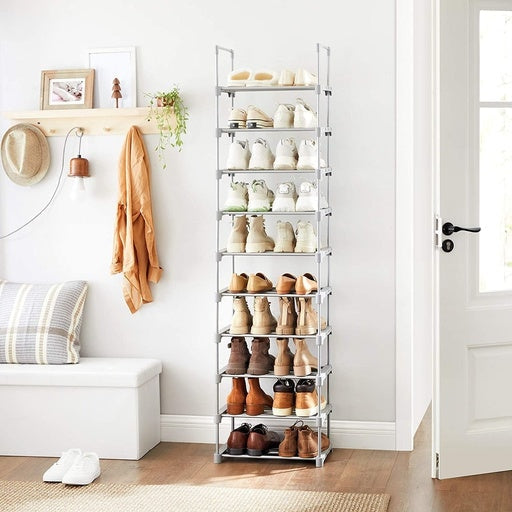 Songmics 10-Tier Metal Shoe Rack Customizable Design - Grey Cabinet Fast shipping On sale