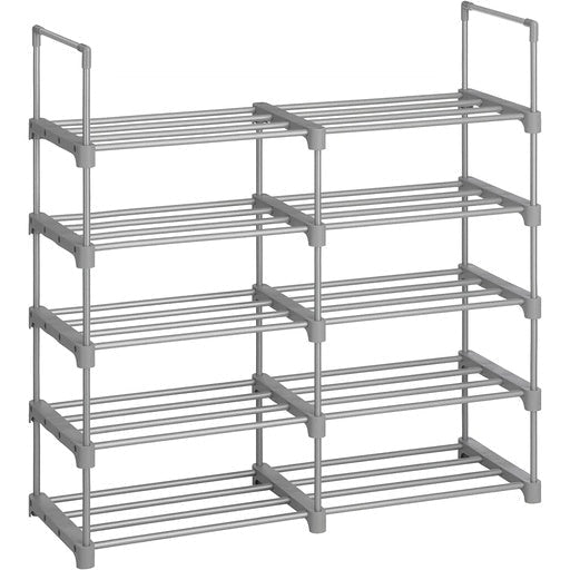 Songmics 10-Tier Metal Shoe Rack Customizable Design - Grey Cabinet Fast shipping On sale