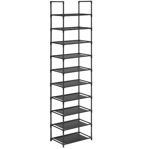 Songmics 10-Tier Metal Shoe Rack Non-Woven Fabric Shelves - Black Cabinet Fast shipping On sale