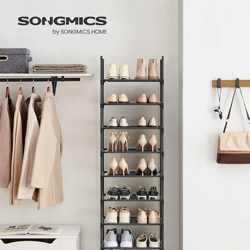 Songmics 10-Tier Metal Shoe Rack Non-Woven Fabric Shelves - Black Cabinet Fast shipping On sale