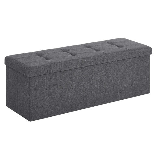 Songmics Folding Storage Ottoman Bench Foot Rest Stool 110cm - Dark Gray Fast shipping On sale